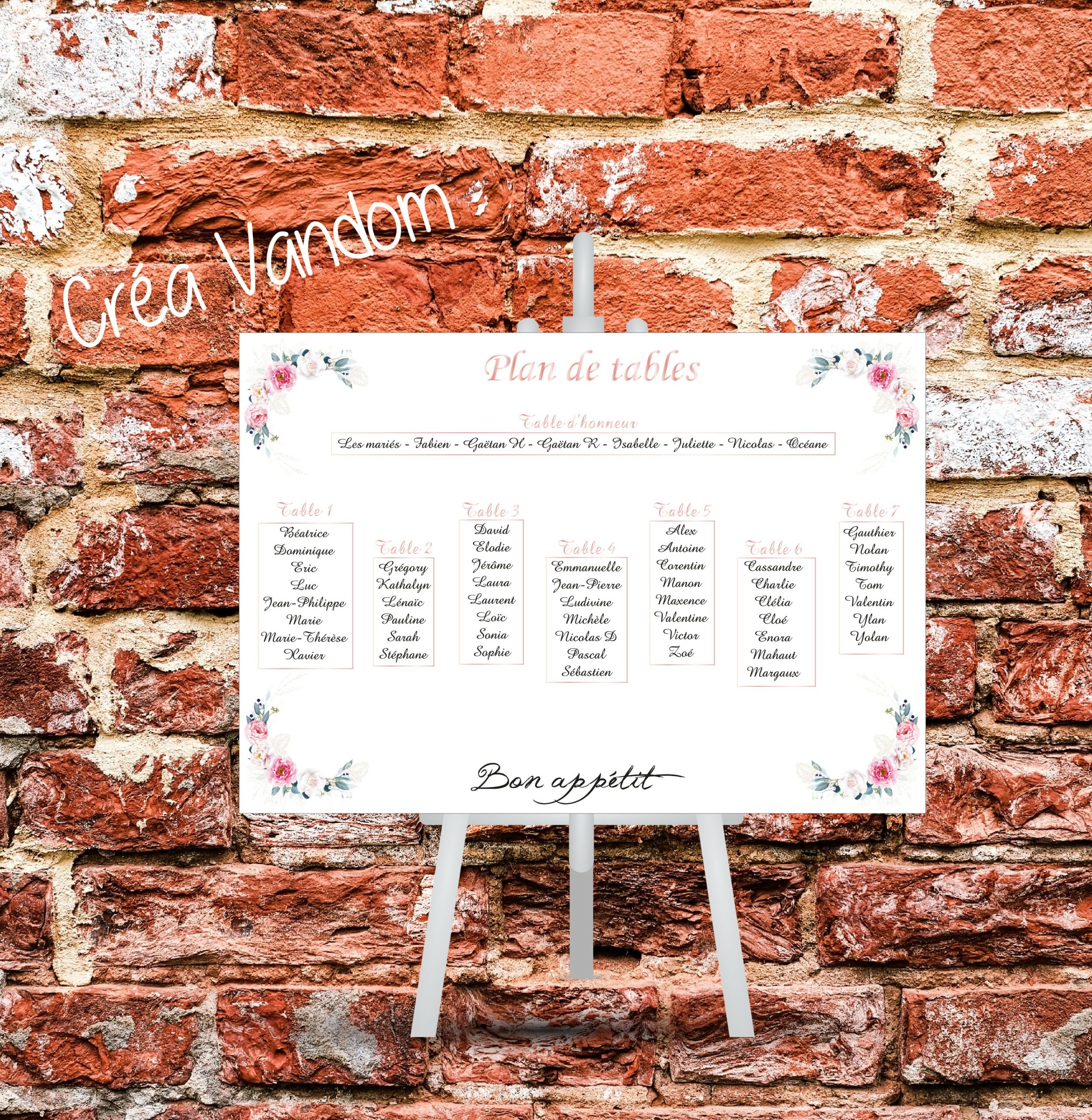 Plaque de bienvenue / Plan de tables